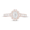Thumbnail Image 4 of 1 CT. T.W. Oval Diamond Scallop Frame Vintage-Style Engagement Ring in 14K Rose Gold