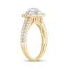 Thumbnail Image 2 of 1 CT. T.W. Oval Diamond Double Scallop Frame Vintage-Style Engagement Ring in 14K Gold