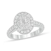 Thumbnail Image 1 of 1 CT. T.W. Oval Diamond Double Frame Vintage-Style Engagement Ring in 14K White Gold