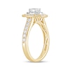 Thumbnail Image 2 of 1 CT. T.W. Oval Diamond Double Frame Vintage-Style Engagement Ring in 14K Gold