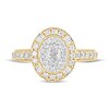 Thumbnail Image 4 of 1 CT. T.W. Oval Diamond Double Frame Vintage-Style Engagement Ring in 14K Gold