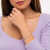 Thumbnail Image 2 of Baguette White Lab-Created Sapphire Line Bracelet in Sterling Silver - 7.25"
