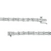 Thumbnail Image 3 of Baguette White Lab-Created Sapphire Line Bracelet in Sterling Silver - 7.25"