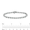 Thumbnail Image 4 of Baguette White Lab-Created Sapphire Line Bracelet in Sterling Silver - 7.25"