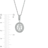 Thumbnail Image 3 of Oval White Lab-Created Sapphire Dangle Open Frame Vintage-Style Drop Pendant and Earrings Set in Sterling Silver