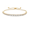 Thumbnail Image 1 of White Lab-Created Sapphire Graduated Line Bolo Bracelet in 18K Gold Over Silver - 9"