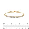 Thumbnail Image 3 of White Lab-Created Sapphire Graduated Line Bolo Bracelet in 18K Gold Over Silver - 9"