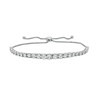 Thumbnail Image 1 of White Lab-Created Sapphire Graduated Line Bolo Bracelet in Sterling Silver - 9"