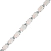 Thumbnail Image 0 of Oval Lab-Created Opal Link Line Bracelet in Sterling Silver 7.25"