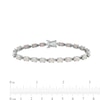 Thumbnail Image 3 of Oval Lab-Created Opal Link Line Bracelet in Sterling Silver 7.25"