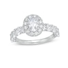 Thumbnail Image 1 of 2 CT. T.W. Certified Oval Diamond Frame Engagement Ring in 14K White Gold (I/SI2)