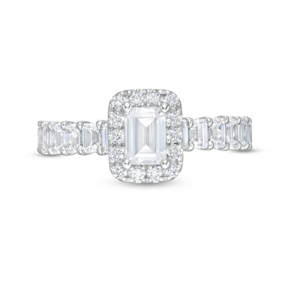2 CT. T.w. Certified Emerald-Cut Diamond Frame Engagement Ring in 14K White Gold (I/Si2)