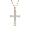 Thumbnail Image 1 of Men's 1/2 CT. T.W. Diamond Three-Dimensional Gothic-Style Cross Pendant in 10K Gold - 22"
