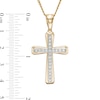 Thumbnail Image 3 of Men's 1/2 CT. T.W. Diamond Three-Dimensional Gothic-Style Cross Pendant in 10K Gold - 22"