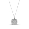 Thumbnail Image 1 of 1/2 CT. T.W. Cushion-Shaped Multi-Diamond Frame Pendant in 10K White Gold