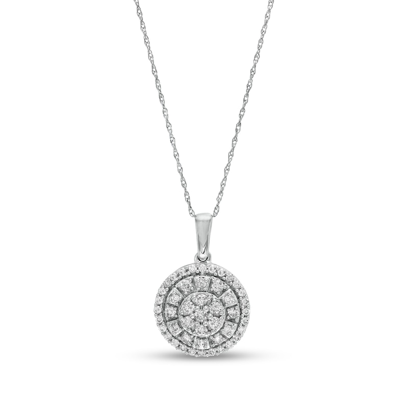 Main Image 1 of 1/2 CT. T.W. Composite Diamond Double Frame Pendant in 10K White Gold