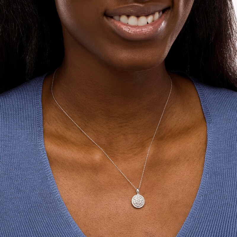 Main Image 2 of 1/2 CT. T.W. Composite Diamond Double Frame Pendant in 10K White Gold