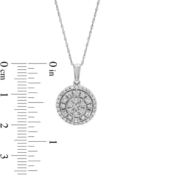 1/2 CT. T.w. Composite Diamond Double Frame Pendant in 10K White Gold