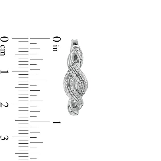 1/5 CT. T.w. Diamond Double Row Twist Hoop Earrings in Sterling Silver