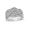 Thumbnail Image 1 of 1 CT. T.W. Diamond Vintage-Style Multi-Row Ring in Sterling Silver