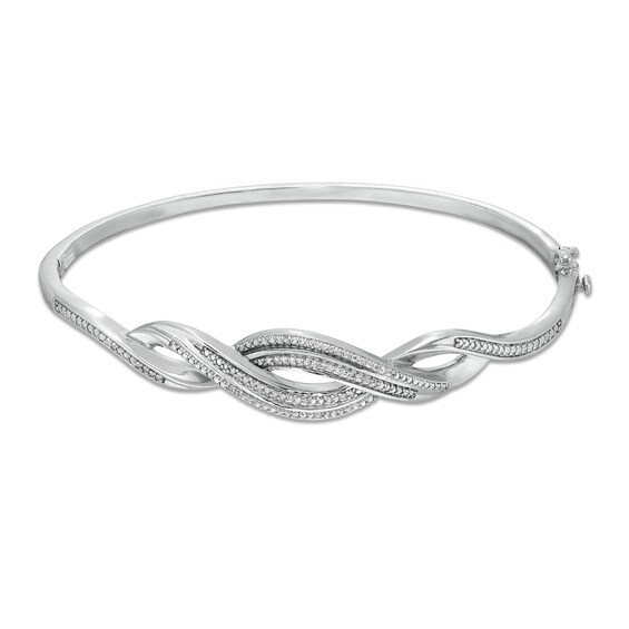 1/5 CT. T.w. Diamond Cascading Infinity Bangle in Sterling Silver