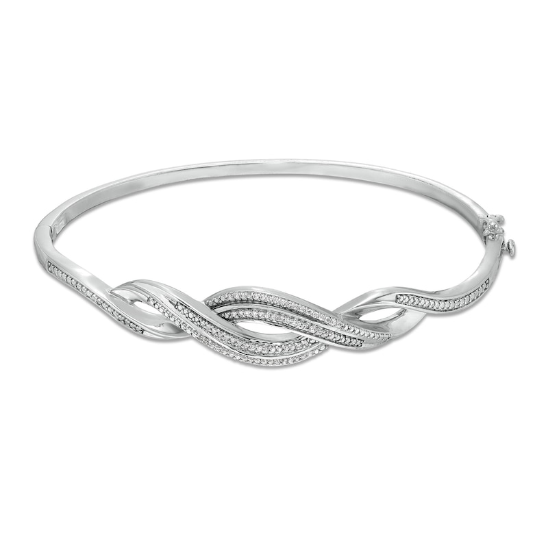 1/5 CT. T.W. Diamond Cascading Infinity Bangle in Sterling Silver