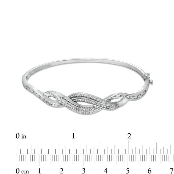 1/5 CT. T.w. Diamond Cascading Infinity Bangle in Sterling Silver