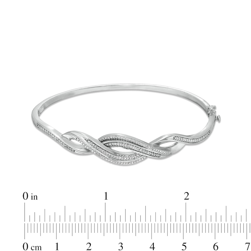 1/5 CT. T.W. Diamond Cascading Infinity Bangle in Sterling Silver