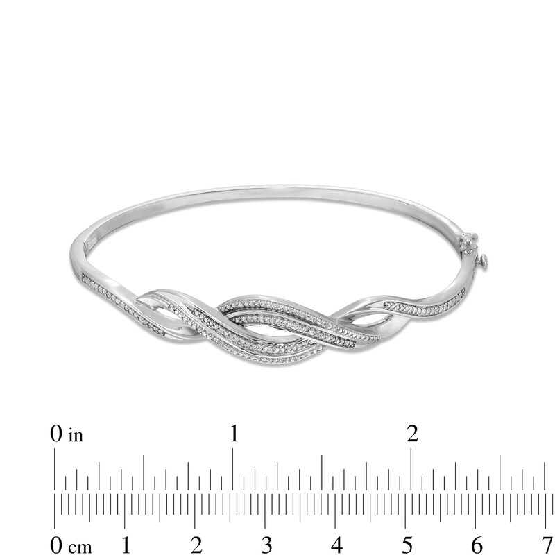 1/5 CT. T.W. Diamond Cascading Infinity Bangle in Sterling Silver