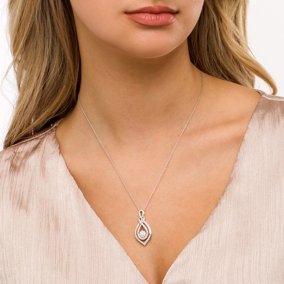 1 CT. T.w. Composite Diamond Double Loop Pendant in Sterling Silver
