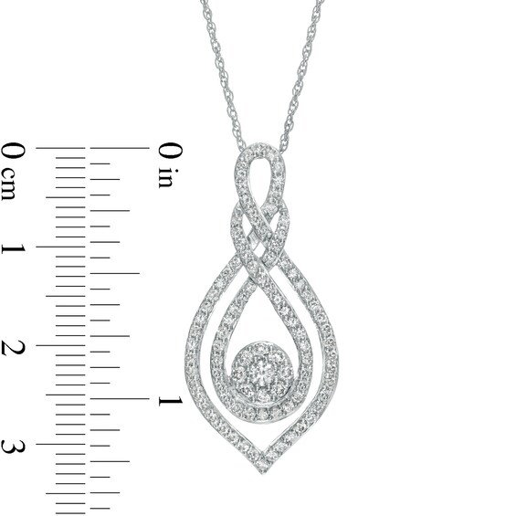 1 CT. T.w. Composite Diamond Double Loop Pendant in Sterling Silver