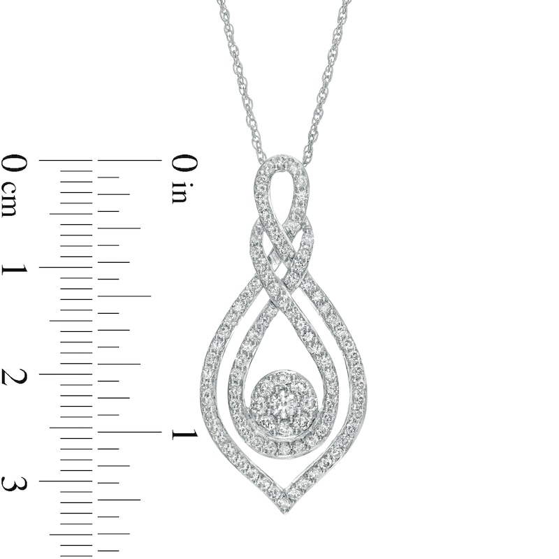 Main Image 3 of 1 CT. T.W. Composite Diamond Double Loop Pendant in Sterling Silver