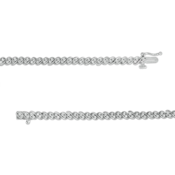 1 CT. T.w. Diamond Twist Line Bracelet in 10K White Gold