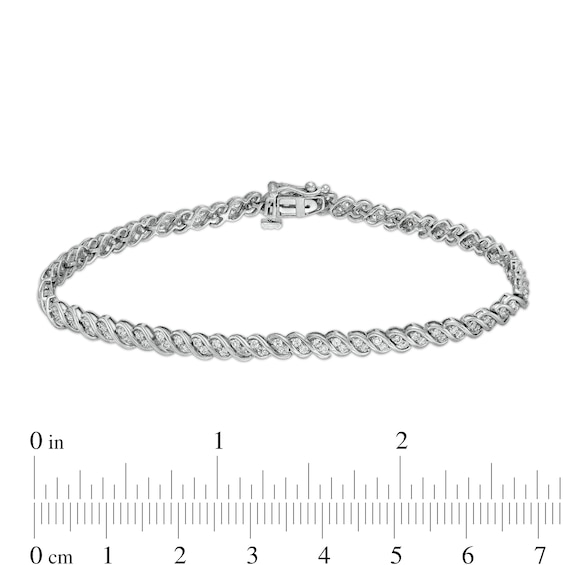 1 CT. T.w. Diamond Twist Line Bracelet in 10K White Gold
