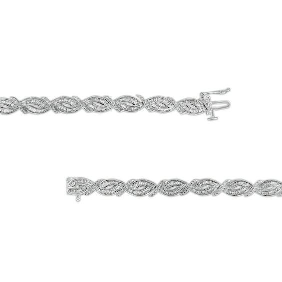 2 CT. T.w. Diamond Scallop Edge Bracelet in 10K White Gold â 7.25"