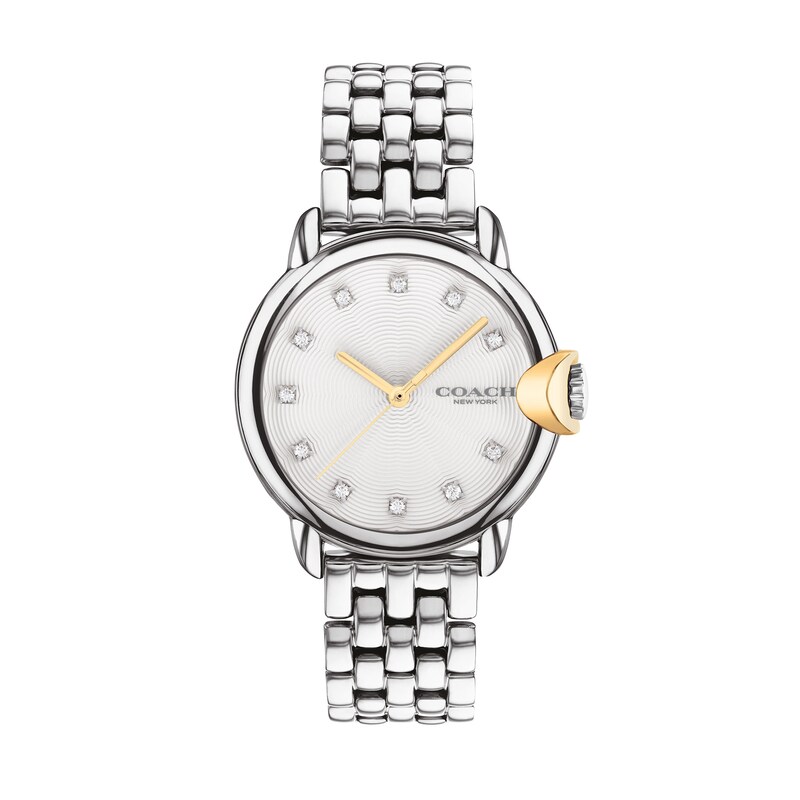 Ladies' Coach Arden Crystal Accent Two-Tone IP Watch with White Dial (Model: 14503818)