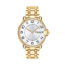 Ladies' Coach Arden Crystal Accent Gold-Tone Watch with Silver-Tone Dial (Model: 14503810)