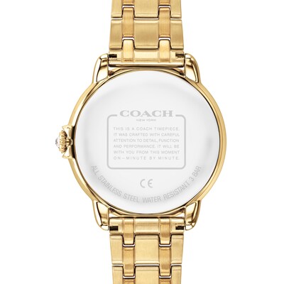 Ladies' Coach Arden Crystal Accent Gold-Tone Watch with Silver-Tone Dial  (Model: 14503810) | Zales