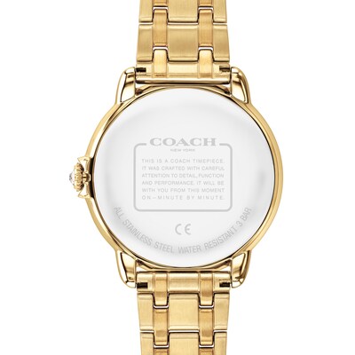 Ladies' Coach Arden Crystal Accent Gold-Tone Watch with Silver-Tone Dial (Model: 14503810) | Zales Ladies' Coach Arden Crystal Accent Gold-Tone Watch with Silver-Tone Dial (Model: 14503810) | Zales