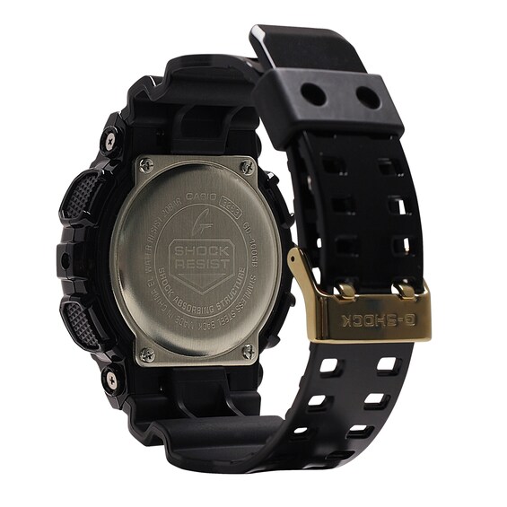 Men's Casio G-Shock Classic Black Resin Strap Watch with Gold-Tone Dial (Model: Gd100Gb-1Cs)