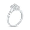 Thumbnail Image 2 of 1/3 CT. T.W. Composite Oval Diamond Double Frame Engagement Ring in 10K White Gold