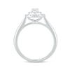 Thumbnail Image 3 of 1/3 CT. T.W. Composite Oval Diamond Double Frame Engagement Ring in 10K White Gold