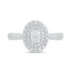 Thumbnail Image 4 of 1/3 CT. T.W. Composite Oval Diamond Double Frame Engagement Ring in 10K White Gold