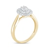 Thumbnail Image 2 of 1/3 CT. T.W. Composite Oval Diamond Double Frame Engagement Ring in 10K Gold