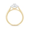 Thumbnail Image 3 of 1/3 CT. T.W. Composite Oval Diamond Double Frame Engagement Ring in 10K Gold