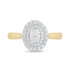 Thumbnail Image 4 of 1/3 CT. T.W. Composite Oval Diamond Double Frame Engagement Ring in 10K Gold
