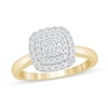 Thumbnail Image 1 of 1/3 CT. T.W. Composite Cushion-Shaped Diamond Double Frame Engagement Ring in 10K Gold