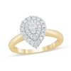 Thumbnail Image 1 of 1/3 CT. T.W. Composite Diamond Double Pear-Shaped Frame Engagement Ring in 14K Gold
