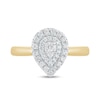 Thumbnail Image 4 of 1/3 CT. T.W. Composite Diamond Double Pear-Shaped Frame Engagement Ring in 14K Gold