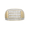 Thumbnail Image 0 of Men's 1-1/4 CT. T.W. Diamond Triple Row Rectangle-Top Border Ring in 10K Gold